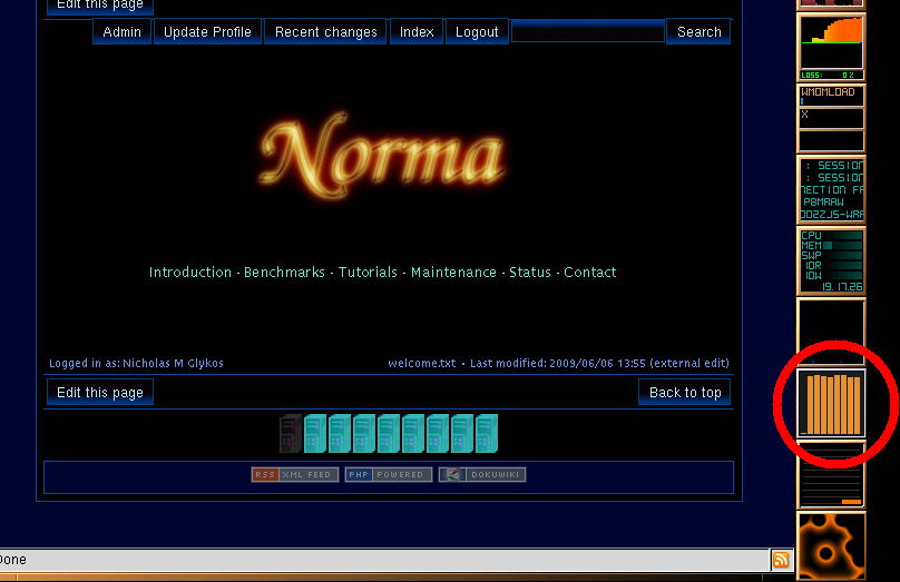 Screenshot with applet in use